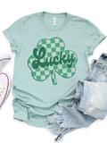 Lucky Checkered Clover Graphic Tee