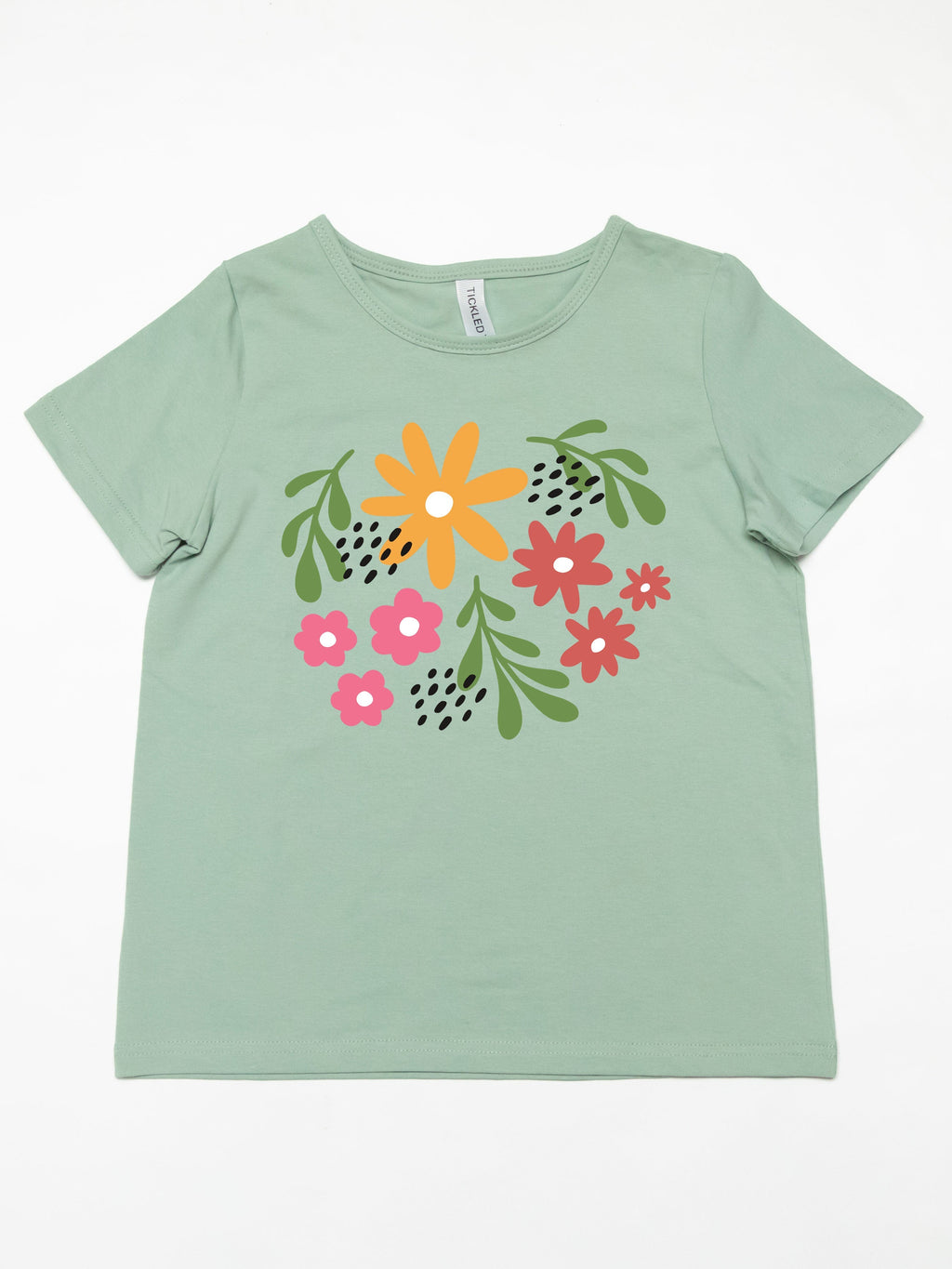 Colored Floral Dot Kids Graphic Tee