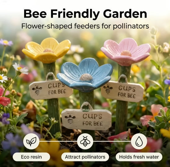 🌸Flower-shaped resin bee watering station🐝💧