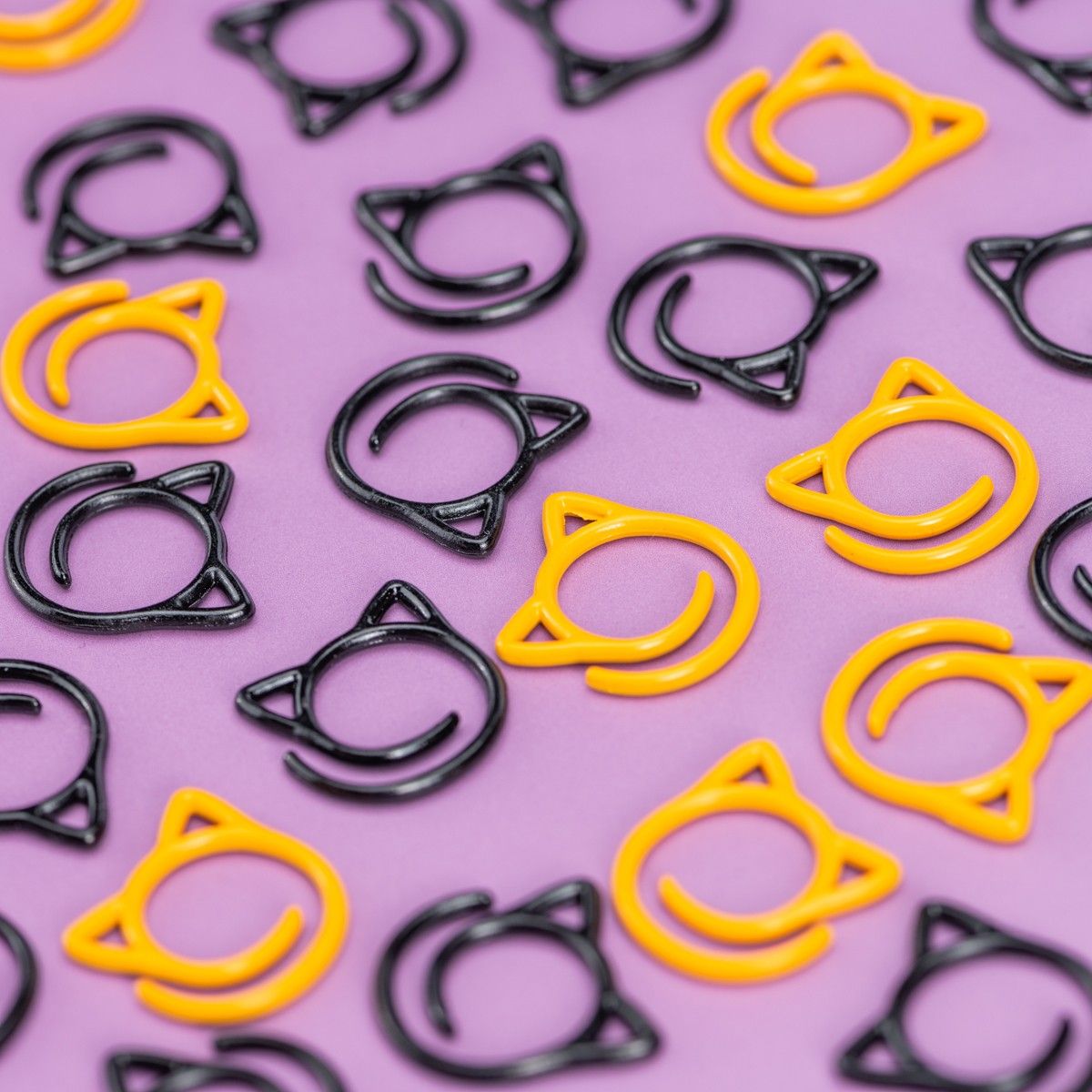 Metal Stitch Markers - Halloween Cat