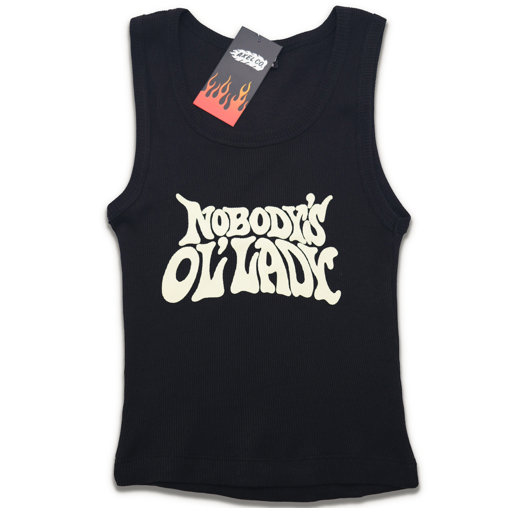 NOBODY'S OL' LADY BLACK TANK TOP