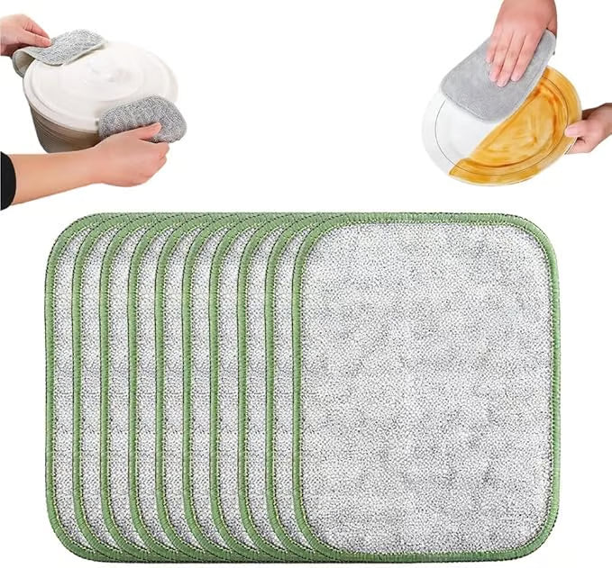 🏆On Sale⚡Double-Sided Non-Scratch Scrubber - Steel Wire Cleaning Cloth for Pots, Pans & Cookware