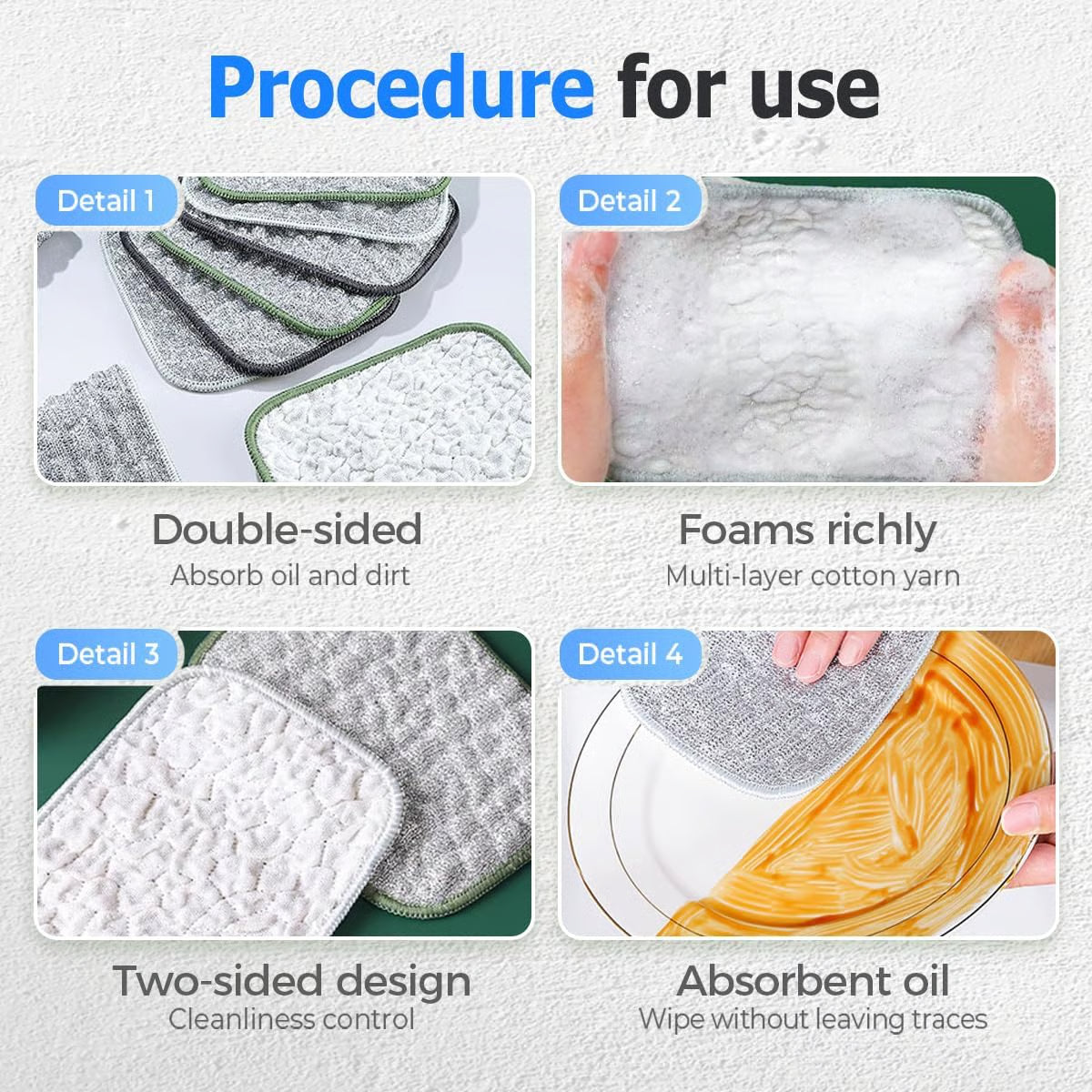 🏆On Sale⚡Double-Sided Non-Scratch Scrubber - Steel Wire Cleaning Cloth for Pots, Pans & Cookware