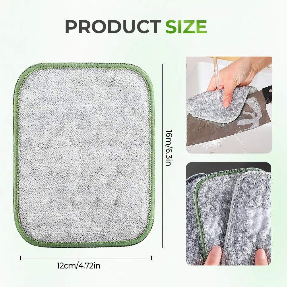 🏆On Sale⚡Double-Sided Non-Scratch Scrubber - Steel Wire Cleaning Cloth for Pots, Pans & Cookware