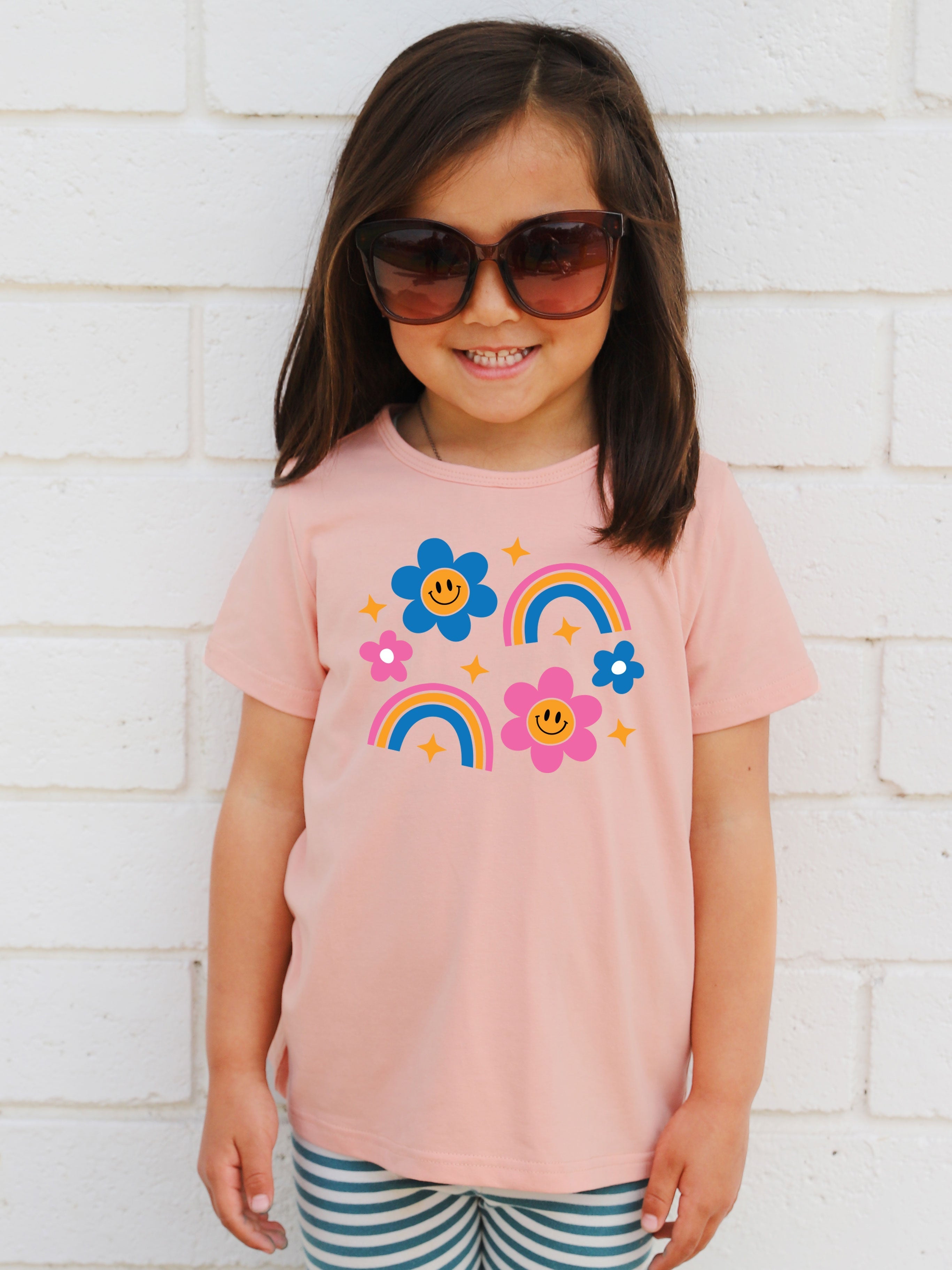 Rainbow Daisy Kids Graphic Tee